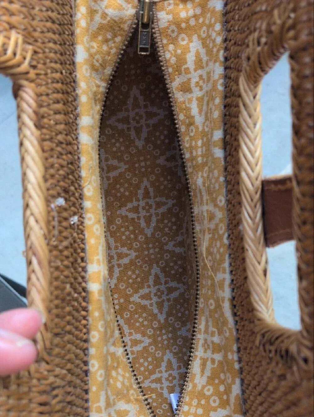 Anthropologie Woven Rattan Crossbody Bag in Brown